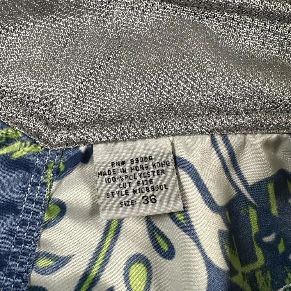 Vtg Billabong Board Shorts Mens 36 Blue Green Floral Hawaiian Surf Swim Trunks